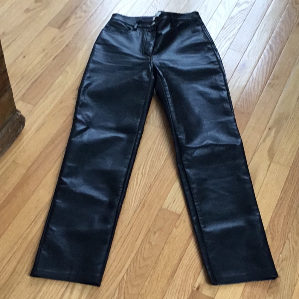 Women's Black Leather Pants